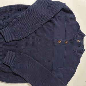 Izod women’s Dark Blue Crewneck Sweater with Button Accents